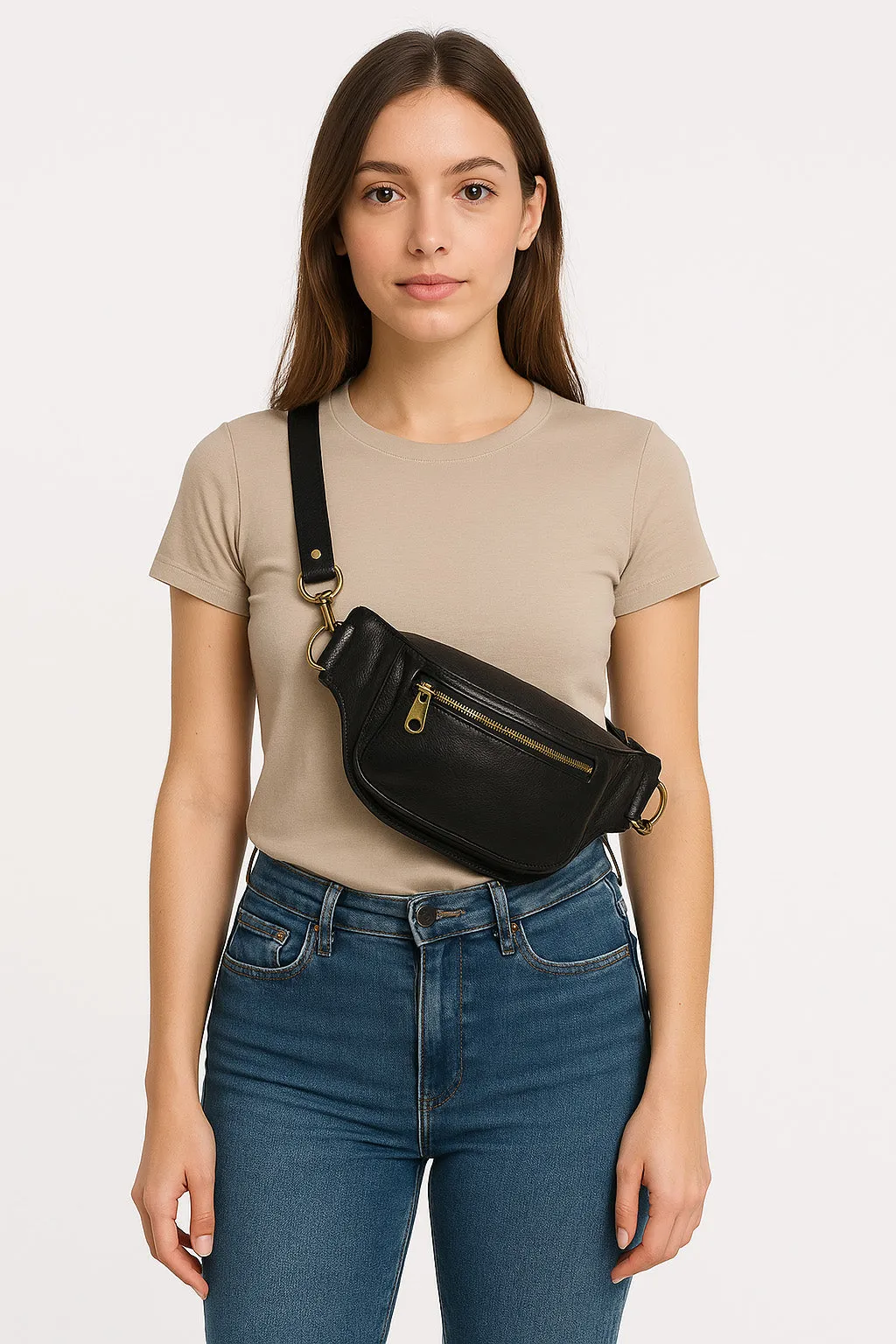 Black Casual Waist-Bag