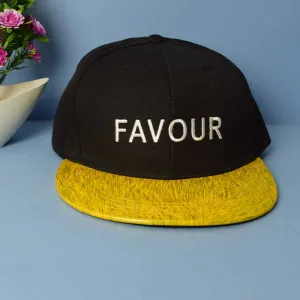 Black Golden Hip Hop Cap - Favour Logo (Men/Women)
