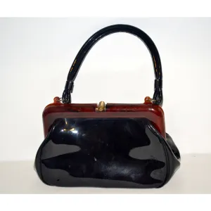Black Patent Leather Bakelite Purse