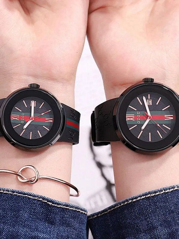 Black Shell Silicone Watch