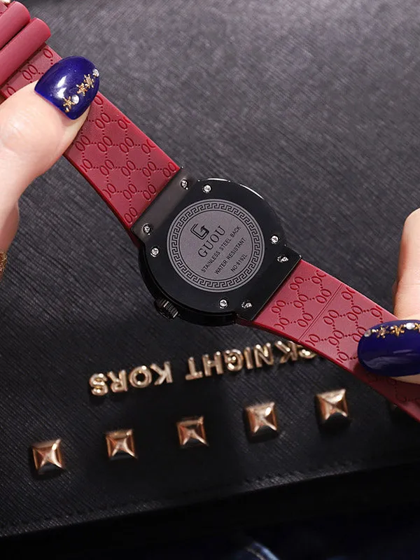 Black Shell Silicone Watch