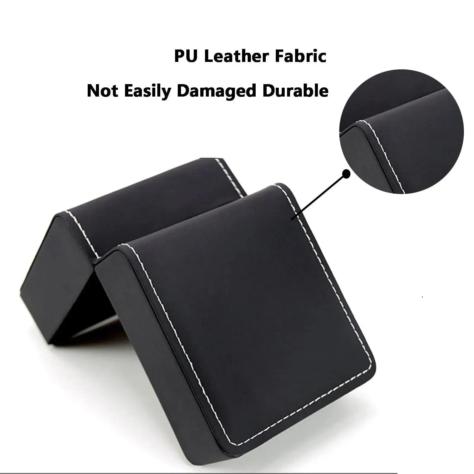 Black Single Watch Gift Box with Pillow PU Leather Wristwatch Display Case Organizer for Men