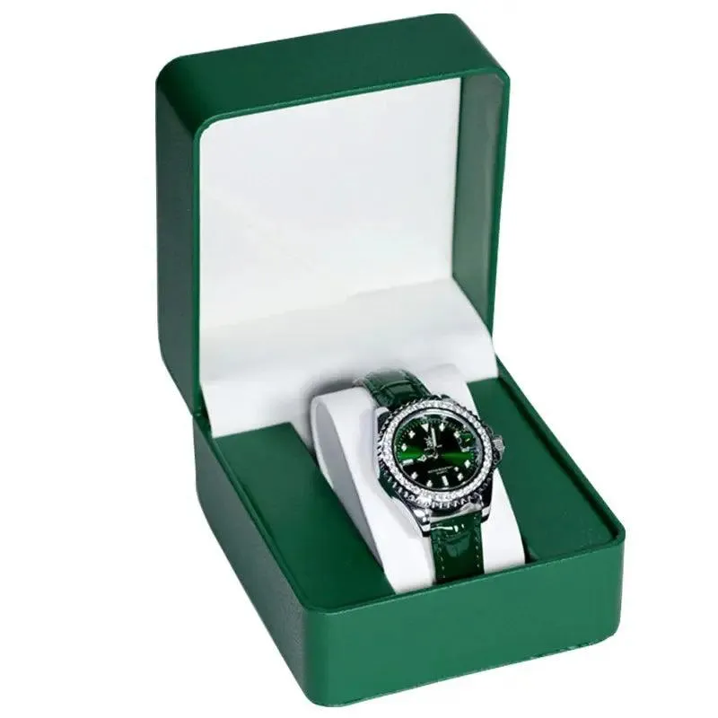 Black Single Watch Gift Box with Pillow PU Leather Wristwatch Display Case Organizer for Men