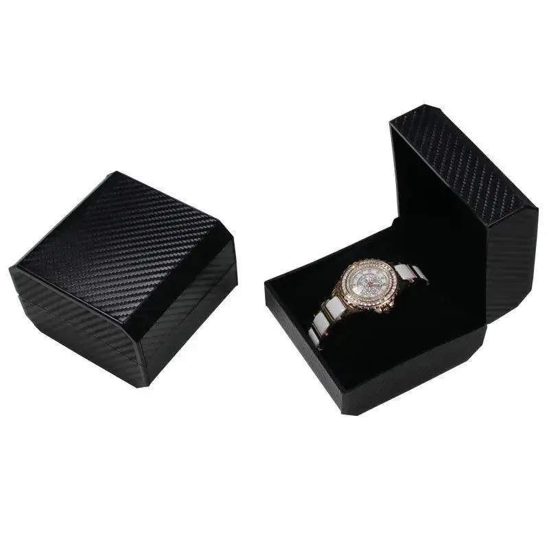 Black Single Watch Gift Box with Pillow PU Leather Wristwatch Display Case Organizer for Men