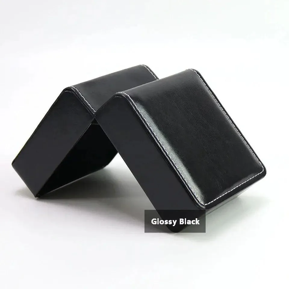 Black Single Watch Gift Box with Pillow PU Leather Wristwatch Display Case Organizer for Men