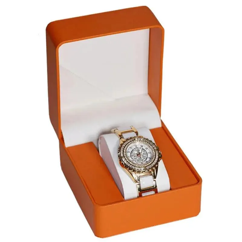 Black Single Watch Gift Box with Pillow PU Leather Wristwatch Display Case Organizer for Men