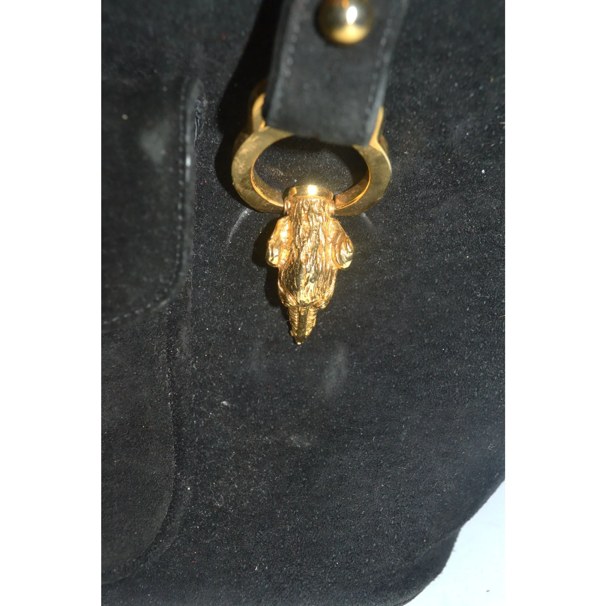 Black Suede Handbag By Prestige
