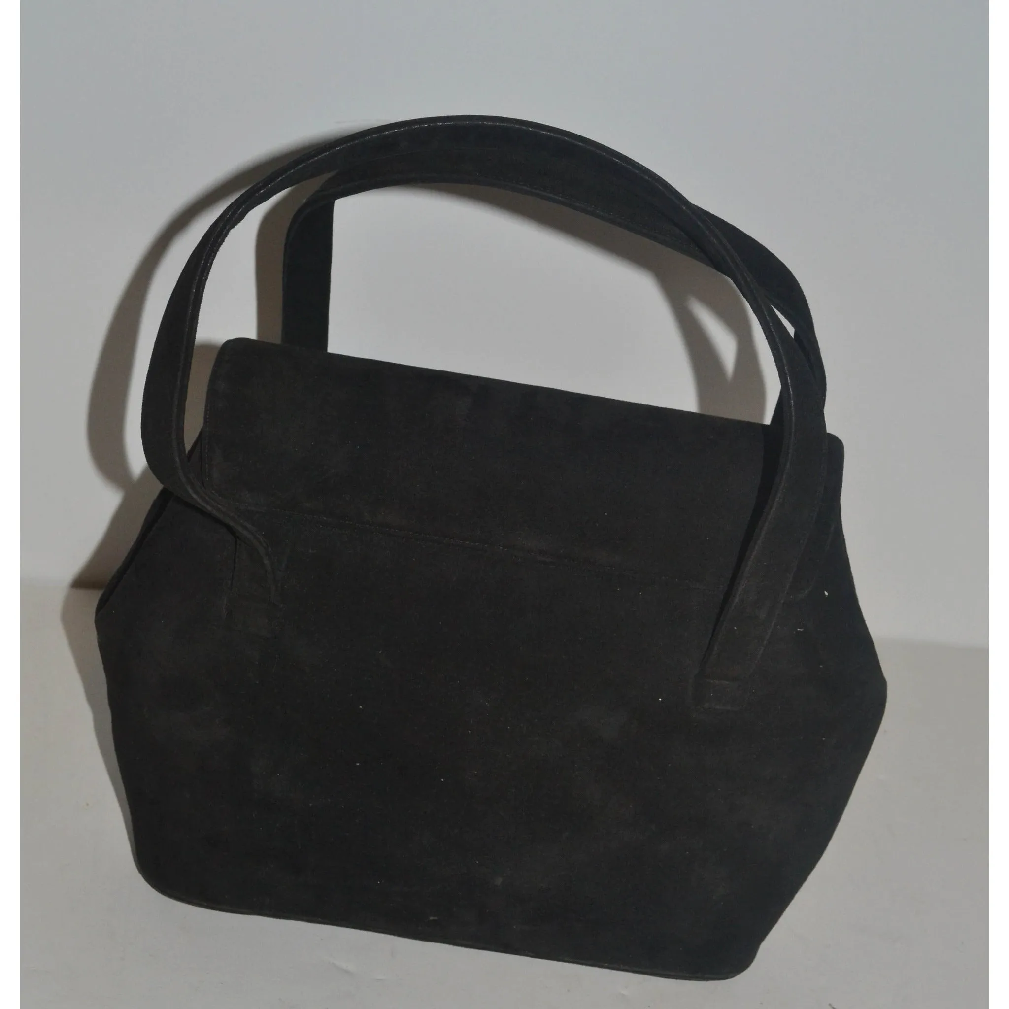 Black Suede Handbag By Prestige