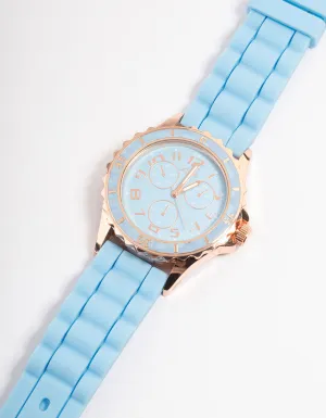 Blue Silicone Sport Watch
