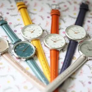 Blush Red handwriting Engraved Ladies Watch