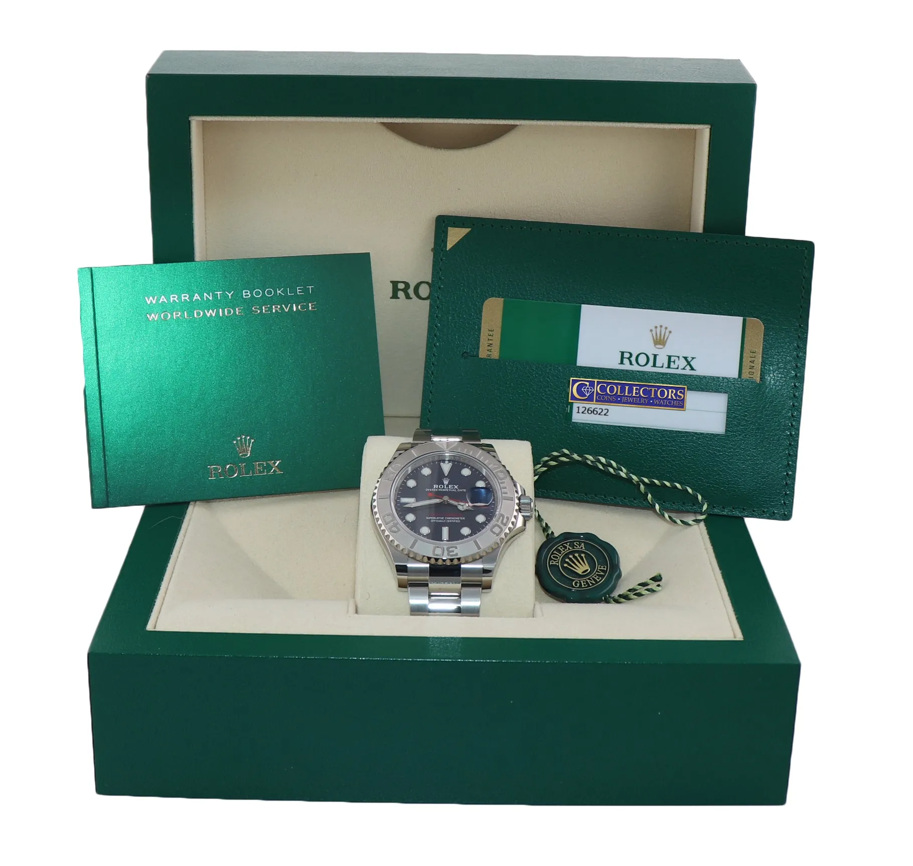 BRAND NEW 2020 PAPERS Rolex Yacht-Master 126622 Steel Platinum Blue Watch Box