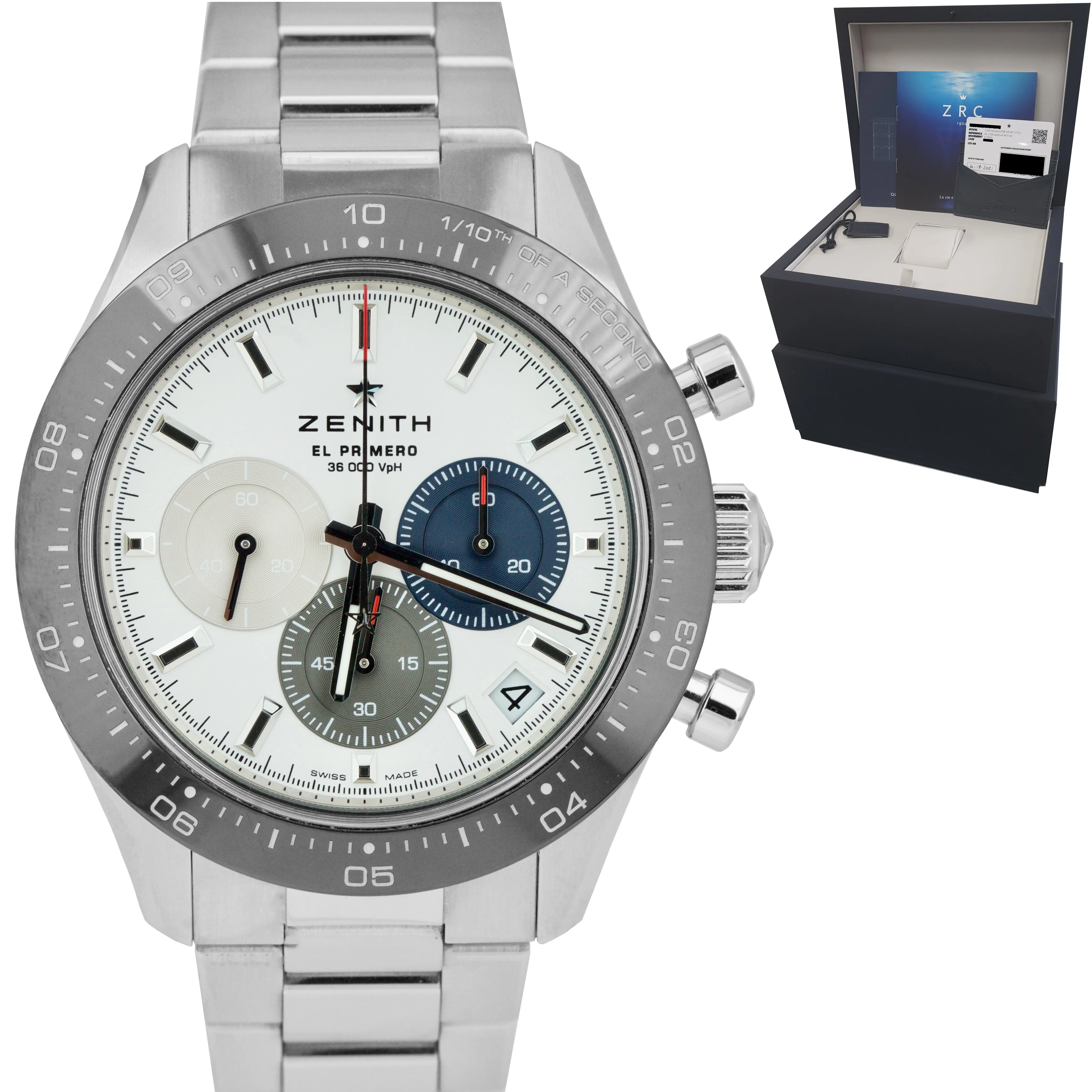 BRAND NEW Zenith Chronomaster Sport White Panda Watch 03.3100.3600/69.M3100 B P