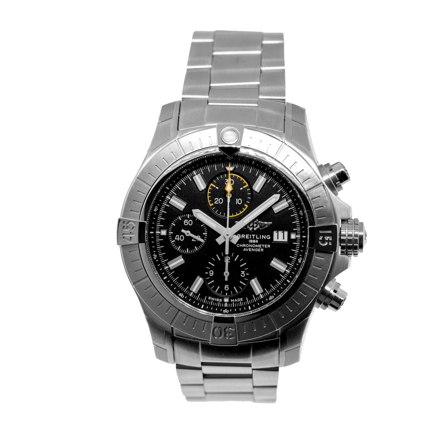Breitling Avenger Chronograph 45mm Stainless Steel Black Index Dial A13317