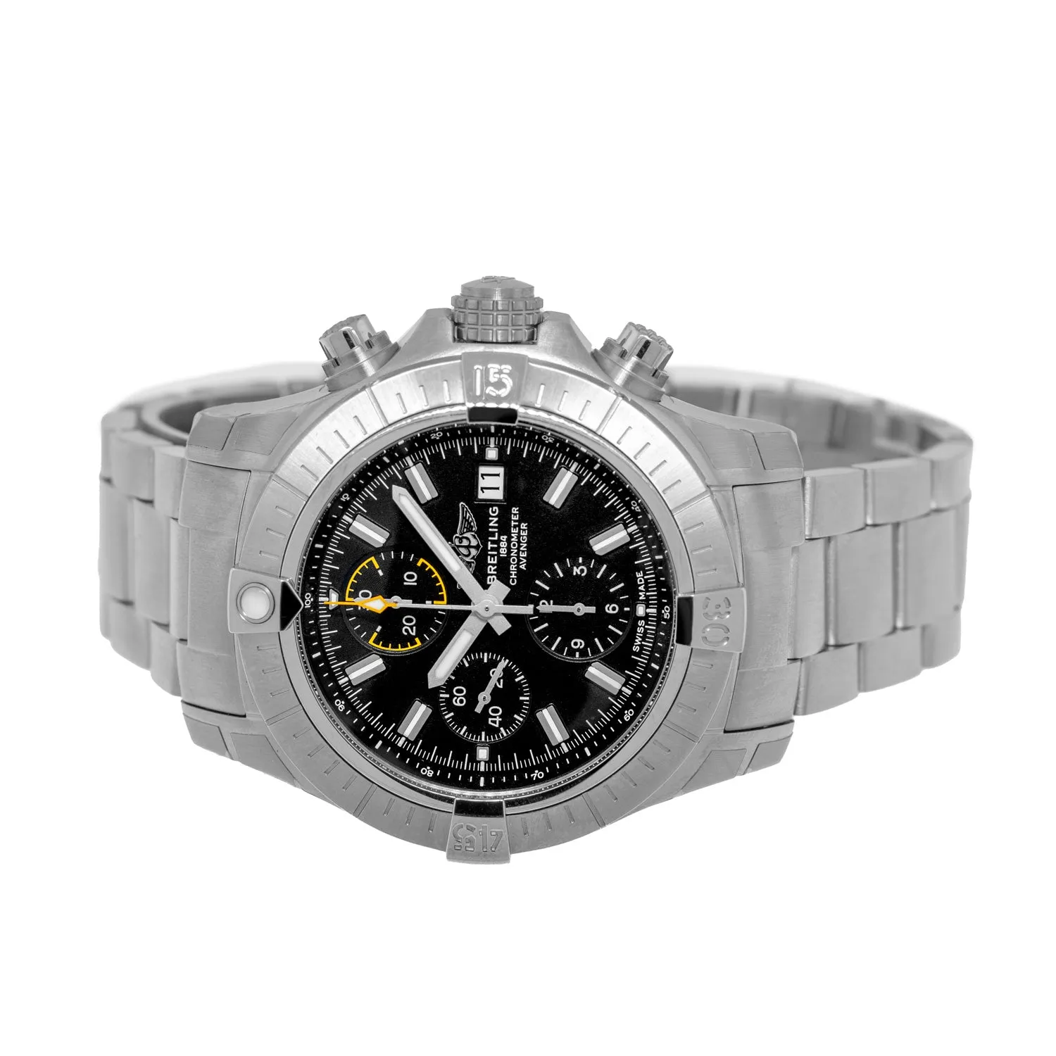 Breitling Avenger Chronograph 45mm Stainless Steel Black Index Dial A13317
