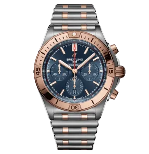 Breitling Chronomat B01 Chronograph 42 Steel & 18K Red Gold with Blue Dial