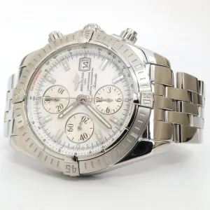 Breitling Chronomat Evolution Factory Mother of Pearl Dial Steel Chrono A13356
