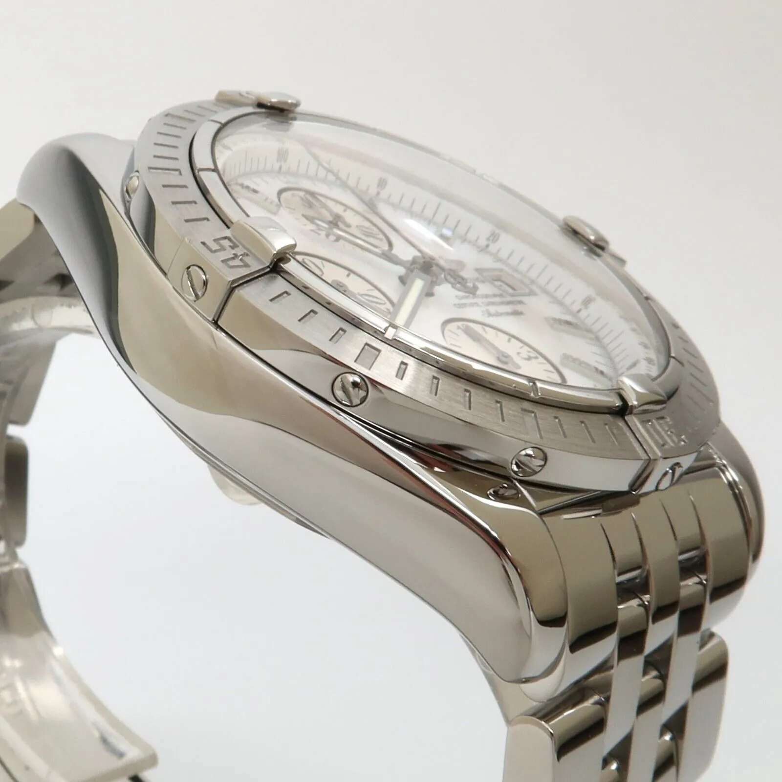 Breitling Chronomat Evolution Factory Mother of Pearl Dial Steel Chrono A13356