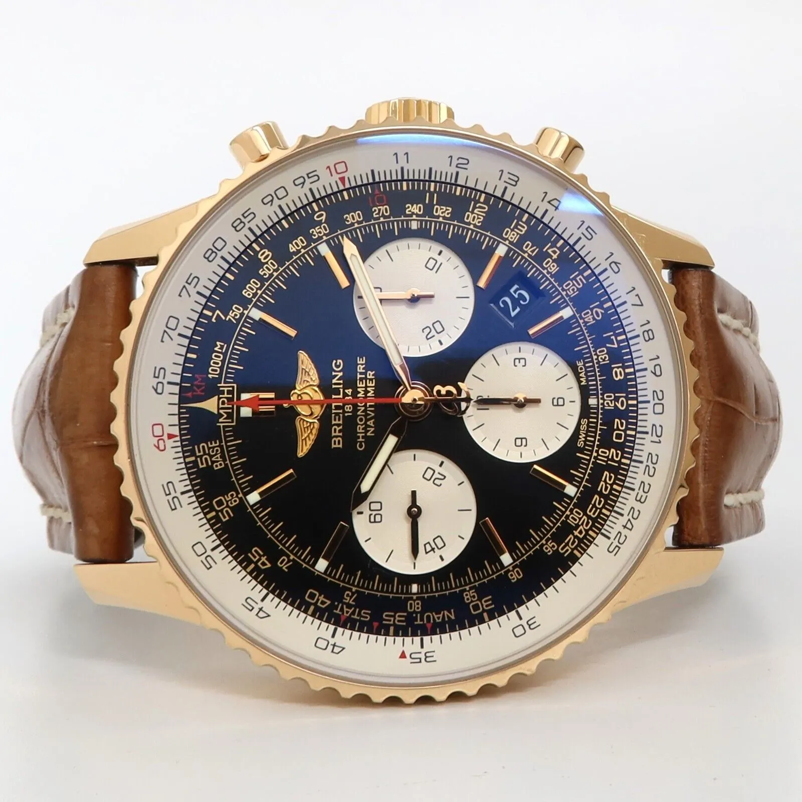 Breitling Navitimer 01 Solid 18kt Rose Gold Black Dial 43MM Automatic RB0120