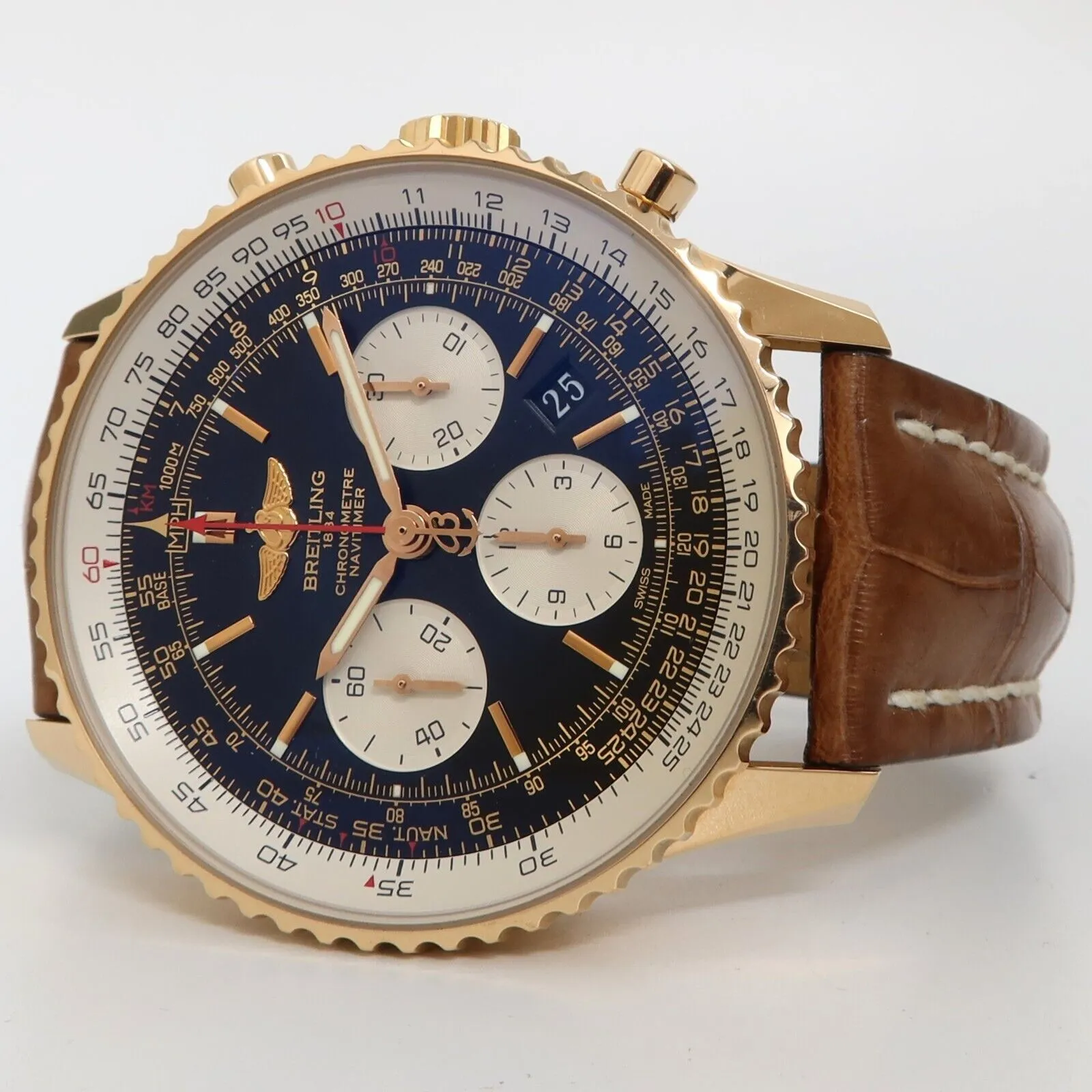 Breitling Navitimer 01 Solid 18kt Rose Gold Black Dial 43MM Automatic RB0120