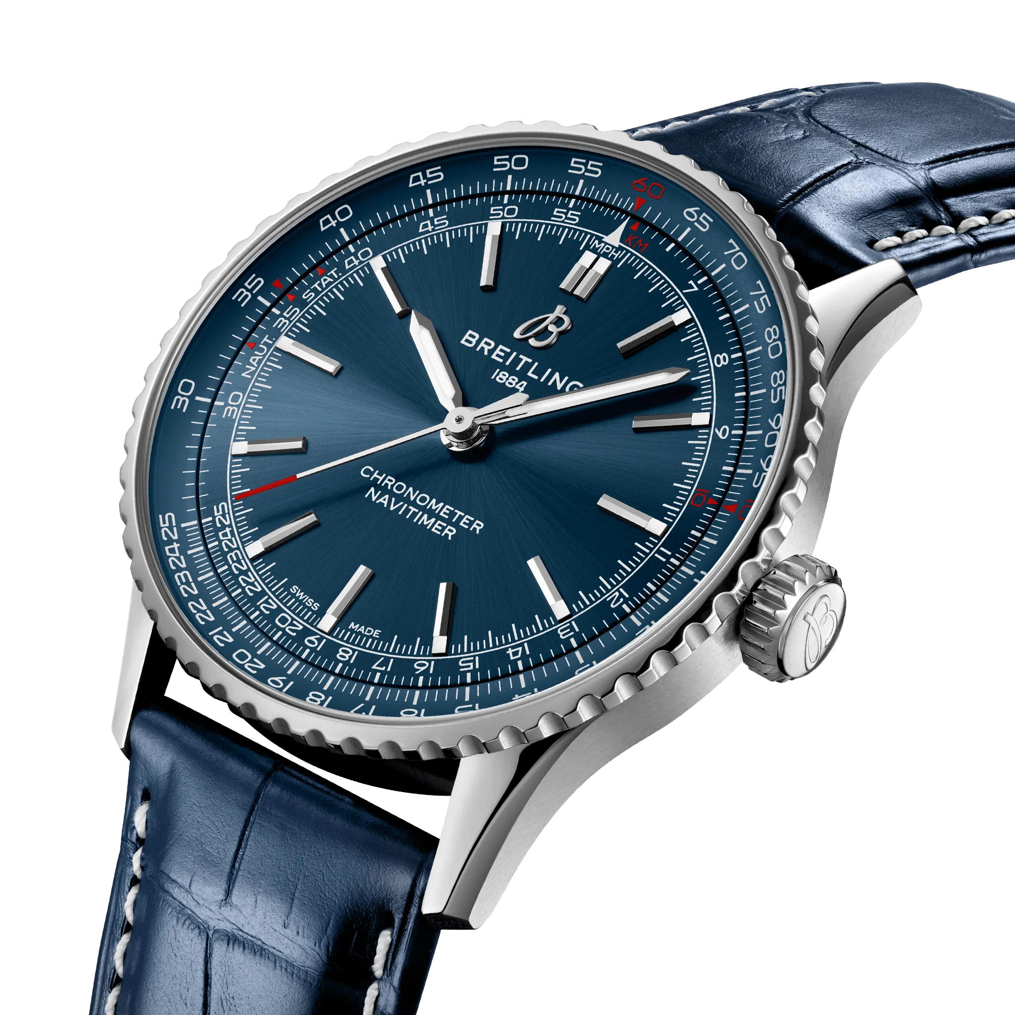 Breitling Navitimer Automatic 41 Watch with Navy Leather Strap