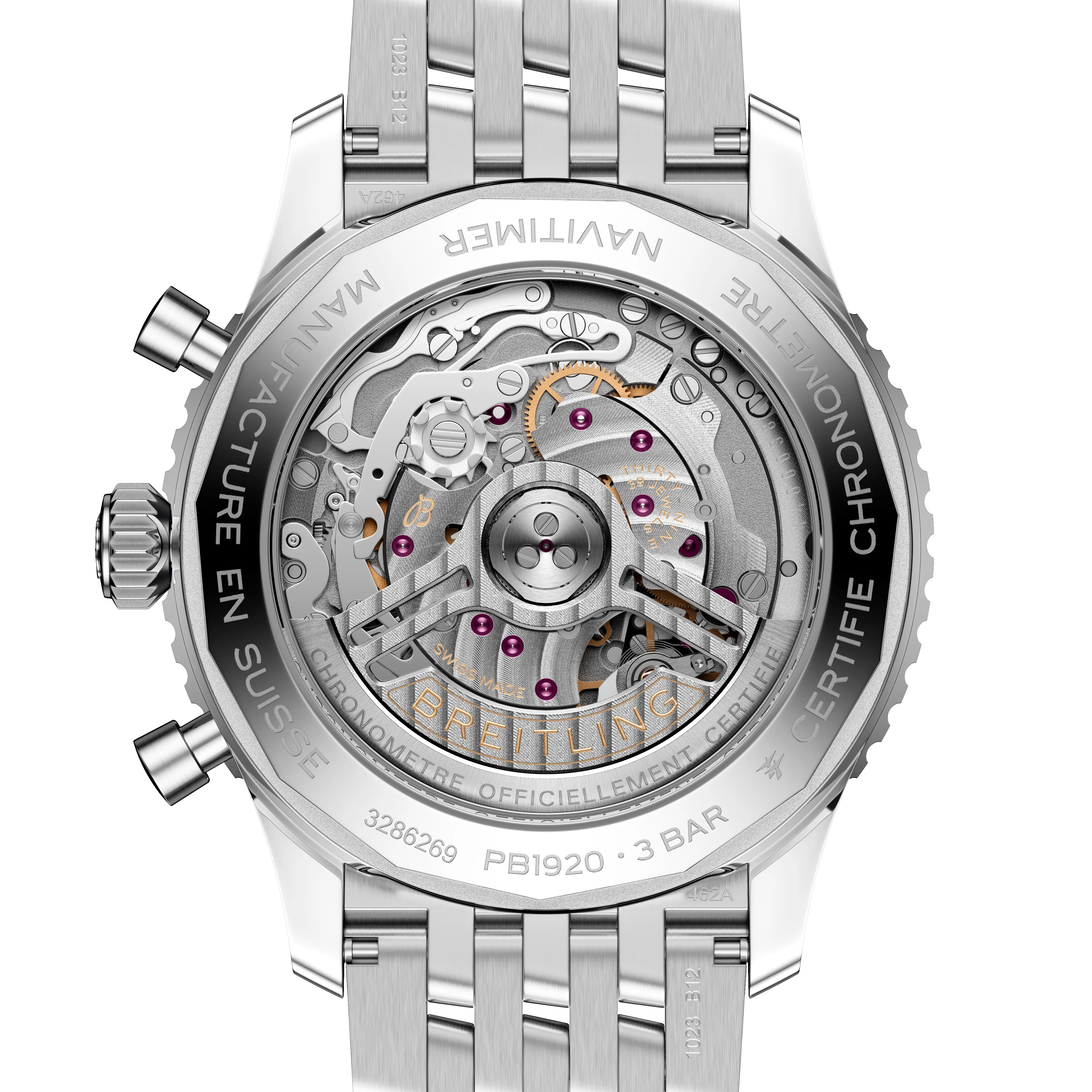 Breitling Navitimer B19 Chronograph 43 Perpetual Calendar Watch with Stainless Steel Bracelet