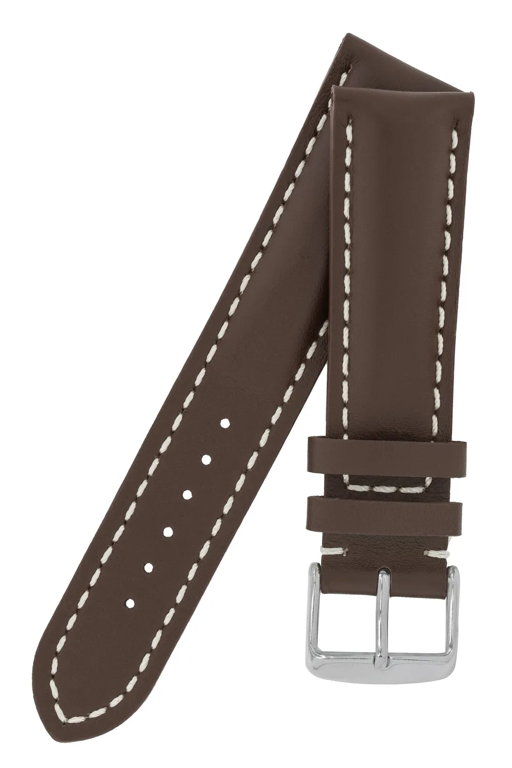 Breitling-Style Calf Leather Watch Strap & Buckle Chocolate