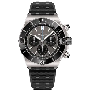 Breitling Super Chronomat B01 44 Watch with Black Rubber Rouleaux Strap