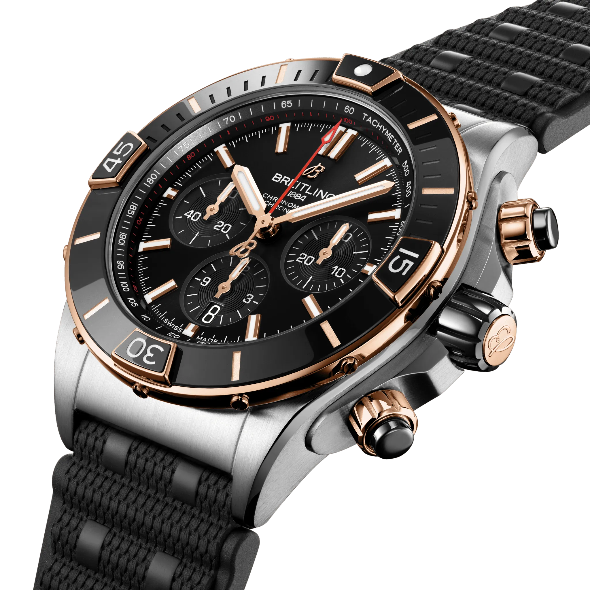 Breitling Super Chronomat B01 44 Watch with Rouleaux Rubber Strap