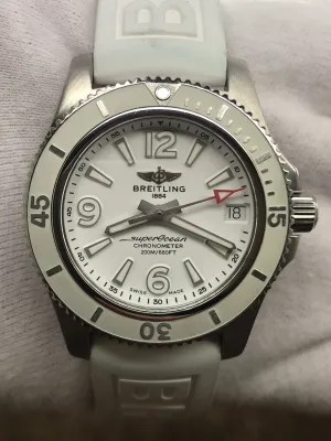 Breitling Superocean 36mm A17316 White Dial Automatic Watch