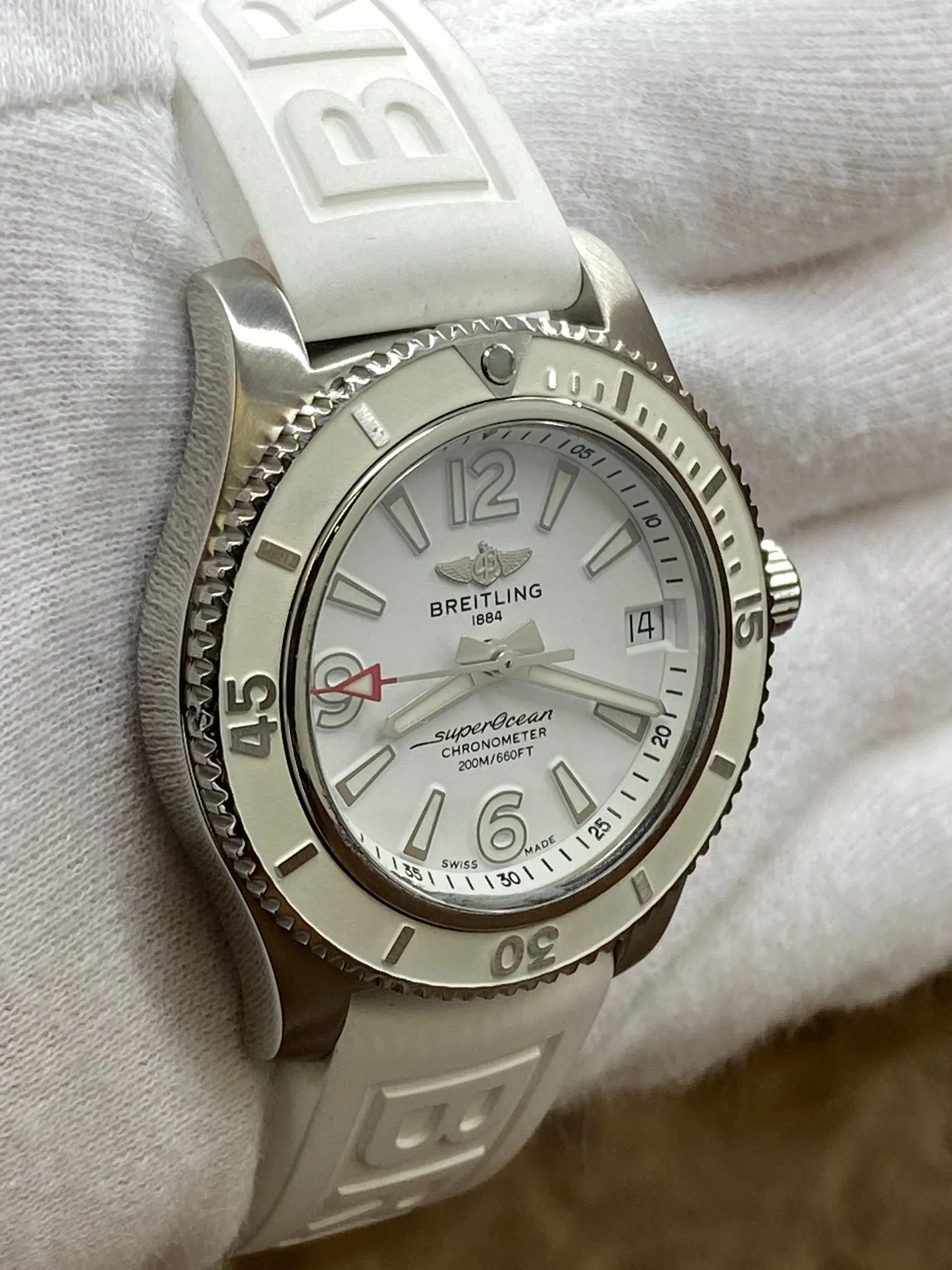 Breitling Superocean 36mm A17316 White Dial Automatic Watch