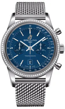 Breitling - Transocean Chronograph 38 Steel - Diamond Bezel - Ocean Classic Bracelet