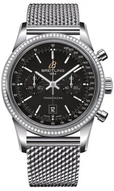 Breitling - Transocean Chronograph 38 Steel - Diamond Bezel - Ocean Classic Bracelet