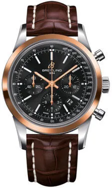 Breitling - Transocean Chronograph Steel and Gold - Croco Strap