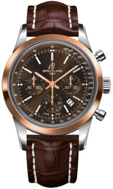 Breitling - Transocean Chronograph Steel and Gold - Croco Strap