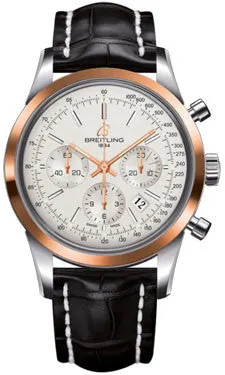 Breitling - Transocean Chronograph Steel and Gold - Croco Strap