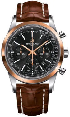 Breitling - Transocean Chronograph Steel and Gold - Croco Strap