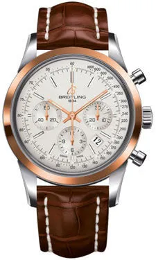 Breitling - Transocean Chronograph Steel and Gold - Croco Strap