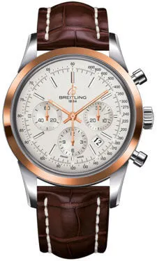 Breitling - Transocean Chronograph Steel and Gold - Croco Strap