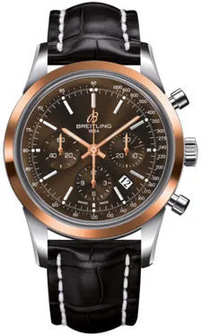 Breitling - Transocean Chronograph Steel and Gold - Croco Strap