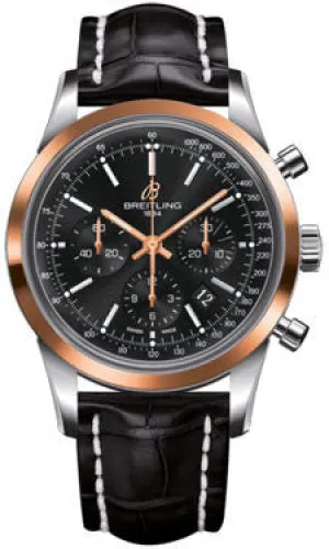 Breitling - Transocean Chronograph Steel and Gold - Croco Strap