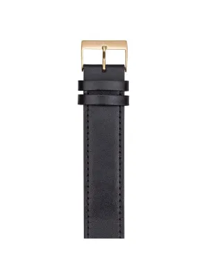 Briston Classic Leather Strap Black Yellow Gold 20mm
