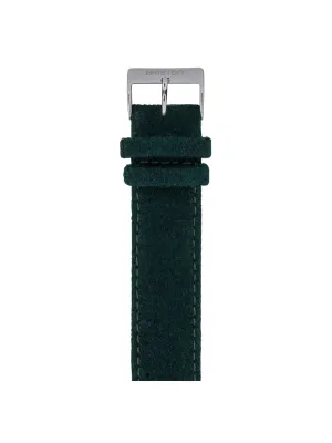 Briston Leather Flannel Strap British Green Polished Steel 20mm