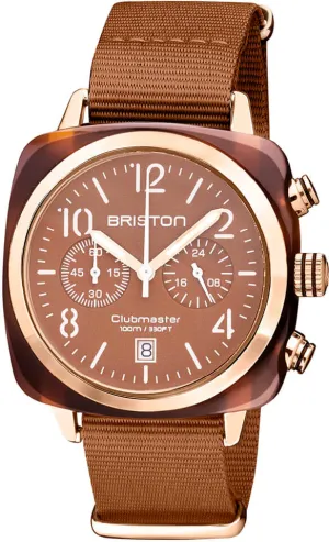 Briston Watch Clubmaster Classic Chronograph Terracotta Caramel