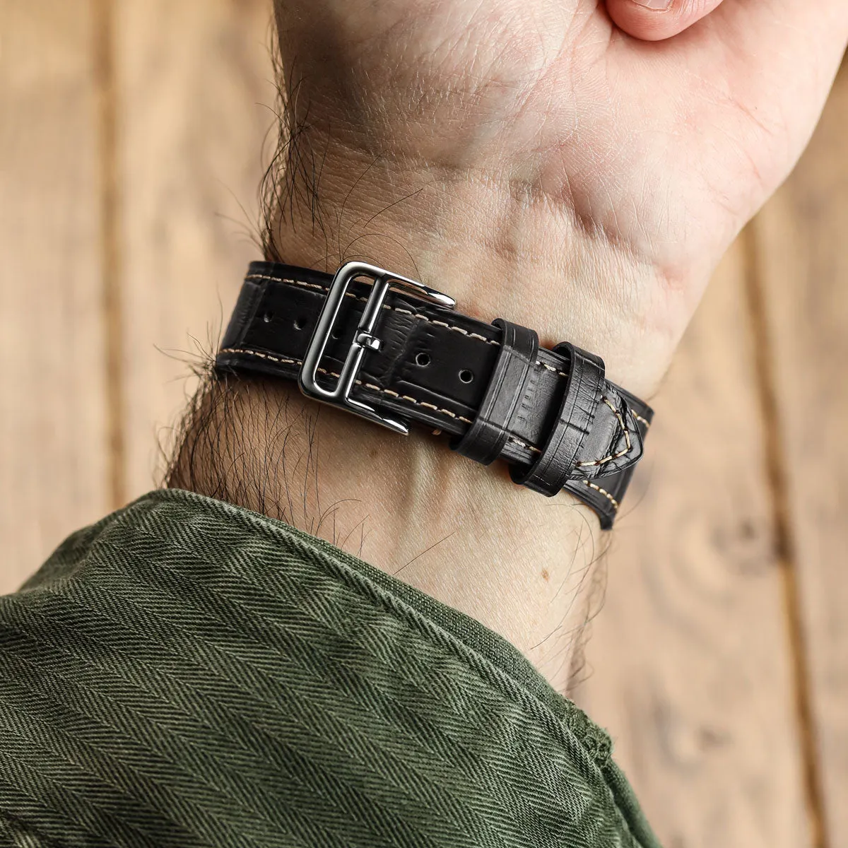 Brixham Gator Watch Strap - Black