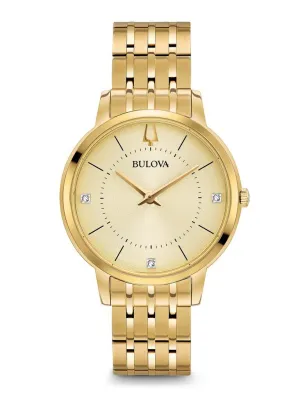 Bulova Classics Quartz Diamond Champagne Dial Ladies Watch 97P123