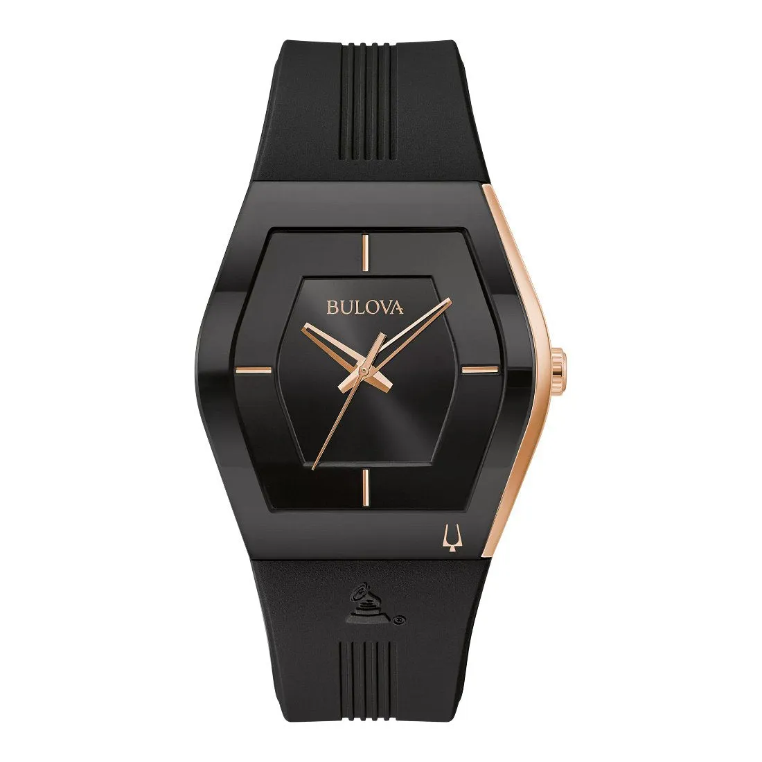 Bulova Gemini Latin Grammy Special Edition Mens Two Tone Black Silicone Strap Watch