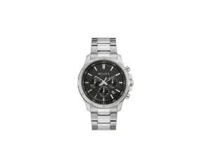 Bulova Men's Classic Quartz Chronograph Calendar Silver Watch 43MM 96B336