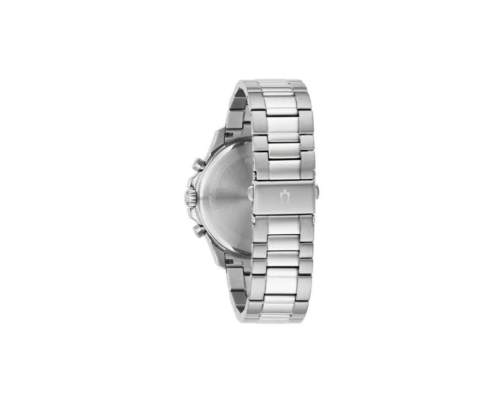 Bulova Men's Classic Quartz Chronograph Calendar Silver Watch 43MM 96B336