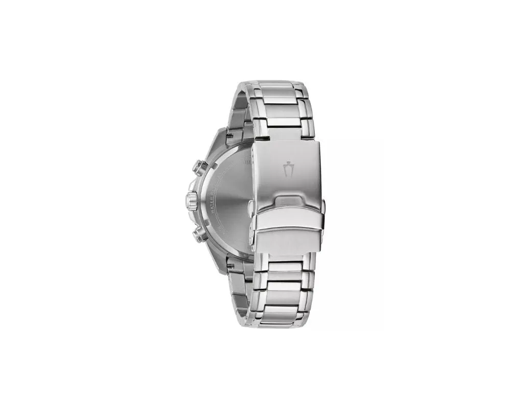Bulova Men's Marine Star Chronograph Calendar Quartz Silver Watch 45 MM 98B395: Timeless Elegance with Precision