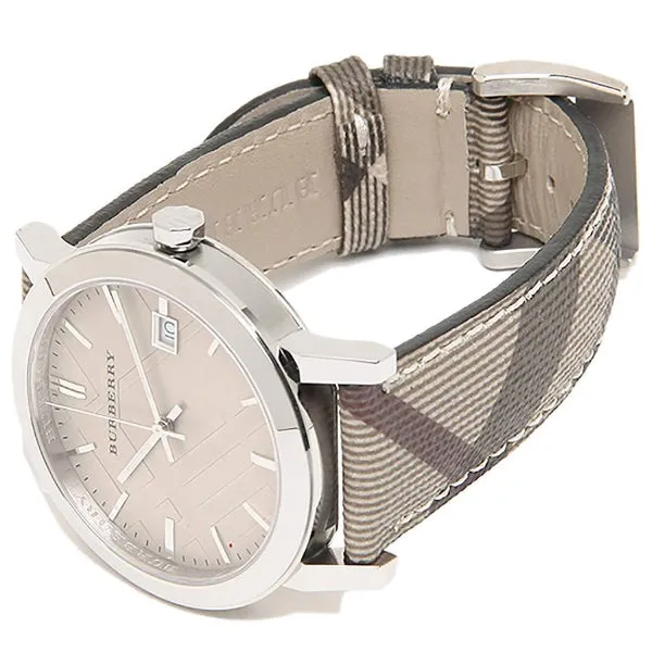 Burberry Brown Checked Leather Strap Unisex Watch BU9029